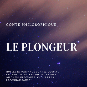 Couverture de conte philosophique avec le titre "Le Plongeur"