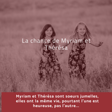 Couverture avec deux jeunes filles qui courent et le texte : "La Chance de Myriam et Thérésa"
